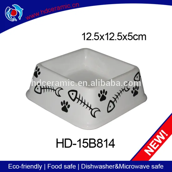 Newest design ceramic pet cat feeds trough,heathy animal food bowl