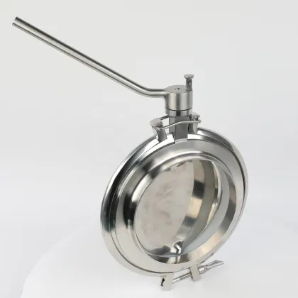 DN250 Food Grade Sanitary Manual Powder Butterfly Valve Stainless Steel Gripple Handle