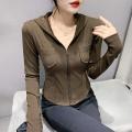 Korean version of the slim long-sleeved women's tops