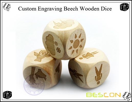 Custom Engraving Beech Wooden Dice