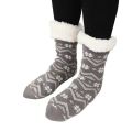 Mens knitted fuzzy sherpa slipper slipper socks