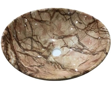 Chaozhou Ceramic Sanitary Ware Elliptic Marble Countertop Bathroom Hand Sink