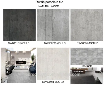 Dark gray hot sale design wood combine concrete flooring tile rustic porcelain tile