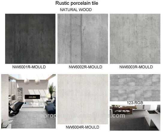 Dark gray hot sale design wood combine concrete flooring tile rustic porcelain tile