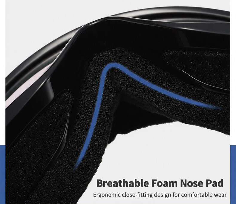 Double-Layer Anti-Fog Cylindrical Ski Goggles ME2194-Breathable Foam Nose Pad