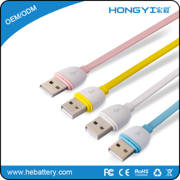 1.2m cell phone charging flat cable micro phone usb data cable HE-838A[HONGYI]