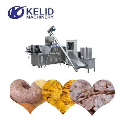 Crunch Puffed Breakfast Corn Cereal Flakes Making Machine