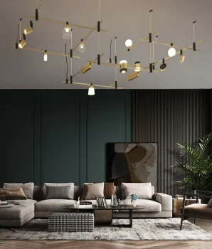 LuxHolic 24V Cob Track Light LED Bedroom Gold Pendant Lighting for Modern Luxury Living Room