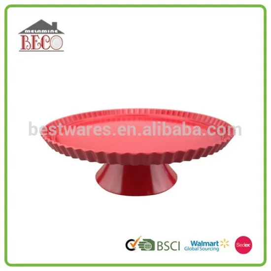 Red eco friendly melamine round dinner plate set for wedding