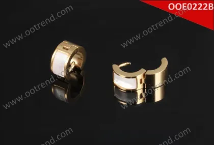 double sided earrings women rose golden color stianless steel earrings