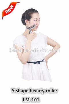 Mini portable fashion solar energy king massager Y shape beauty care double chin massager