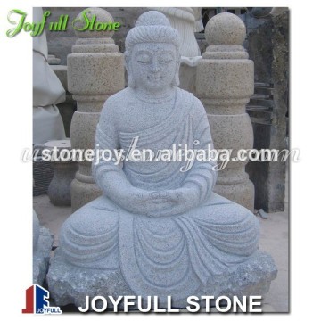 Japanese Garden Stone Sculptures, Granite sitting buddha statue