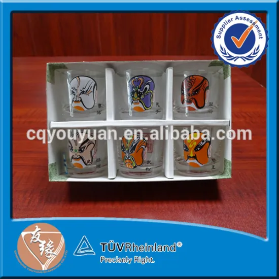 Custom made unique gift box set opera facial maks 50ml shot glasses set