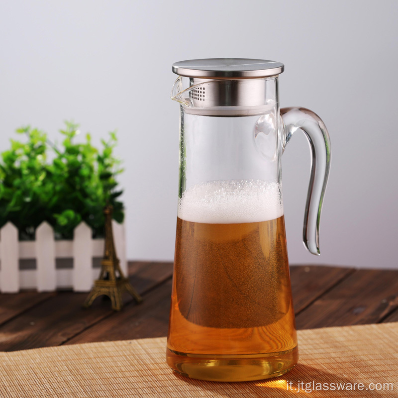 Caraffa per acqua in vetro Brocca per bevande ghiacciate Caraffa per acqua fredda