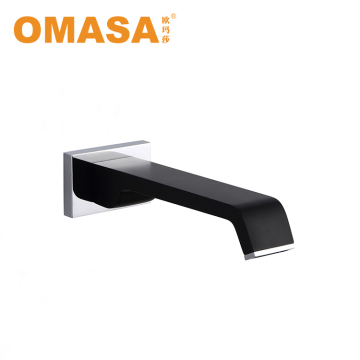Modern Matt Black Bathroom Wall-Mounted Faucets with Brass Finish