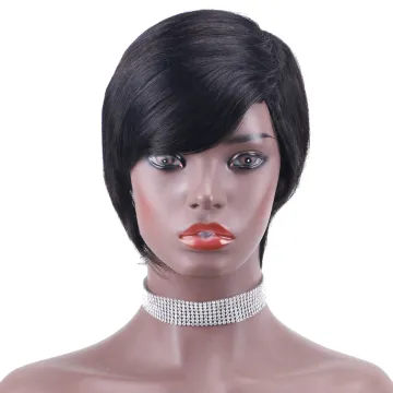 popular pixie human hair wig brazilian 8 inch cut wig short Cheap natural peruvian hair wig,bone straight human bob