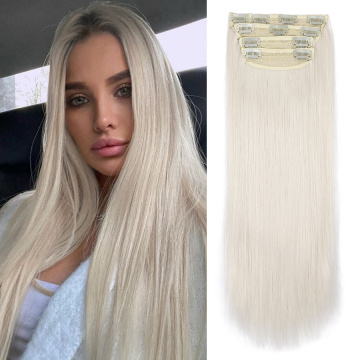 Extensions de cheveux synthétiques Alileader Clip roire dans les extensions de cheveux Softs 20 pouces 11 CLIP ÉPART Extensions de cheveux Clip dans