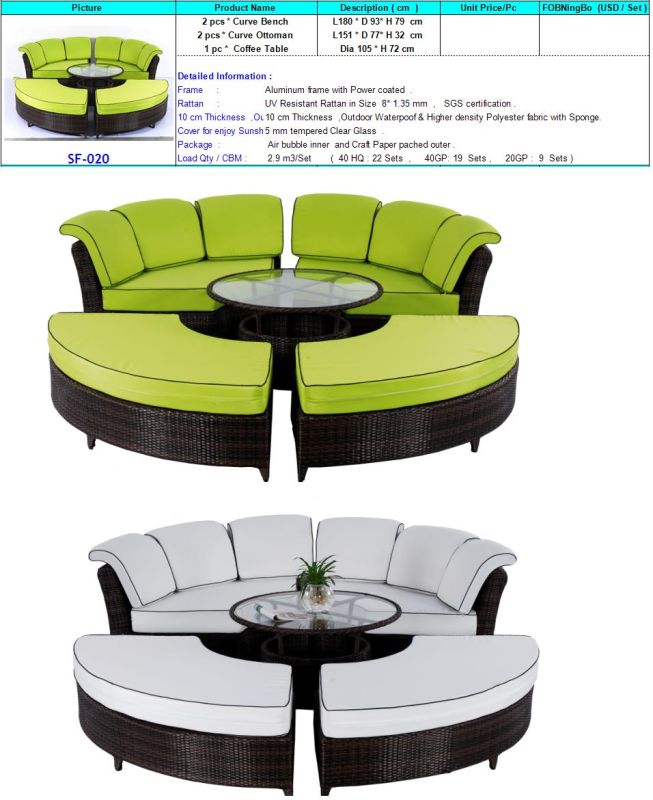 Long Using PE Outdoor Rattan Furniture with SGS Certification
