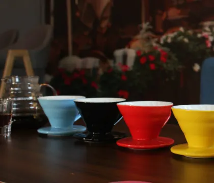 Pour over v60 filter cup coffee ceramic dripper
