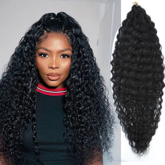 Onst 30 Inch Bohemia Crochet Hair Extensions Goddess  Water wave Braiding hair Curly Colored Long Soft Synthetic Hair Extensions