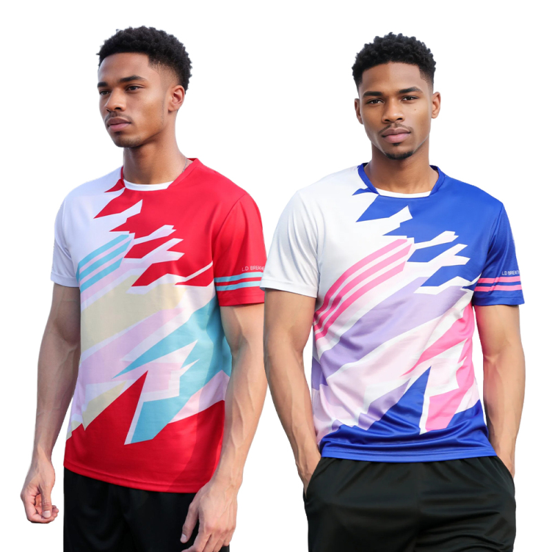 Quick-Dry Training Jersey with Geometric Patch Design
