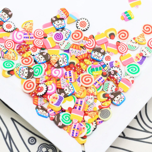 10MM Colorful Cartoon Candy Dessert Slices Polymer Clay Slices Mud Clay Slime Filling For Diy Re-ment Cake Decoration