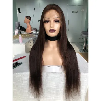 Factory wholesale straight virgin human hair HD lace frontal wigs virgin brazilian cuticle aligned hair 100% human hair