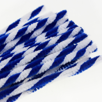 Twist Chenille stems stick kids Diy décoration artisanat, bleu et blanc