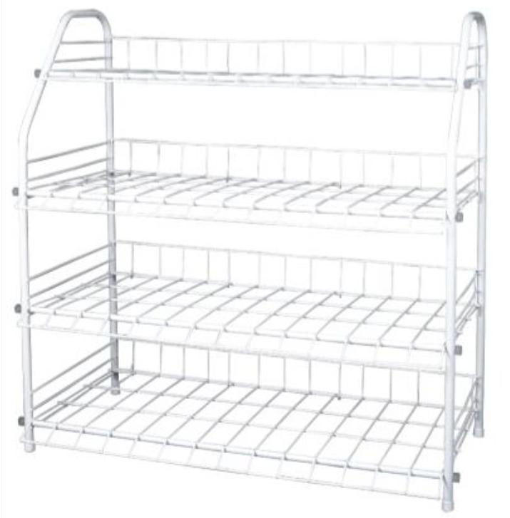 Trapezoidal metal shoe rack household