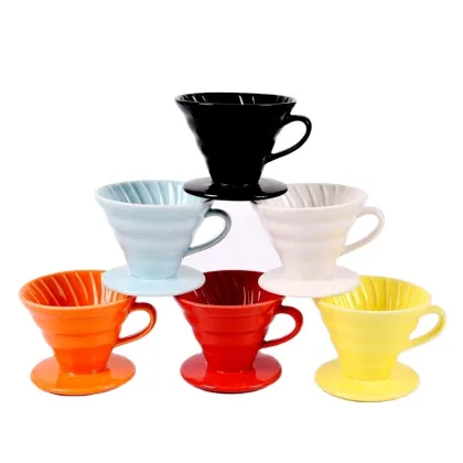 Ceramic Coffee Dripper with 2 Drip Holes for Home, Office, and Cafe Brewing