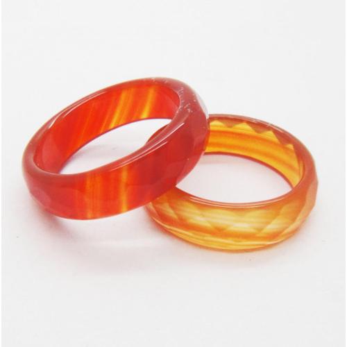 Natural 6MM Red Carnelian Agate Gemstone Faceted Rings