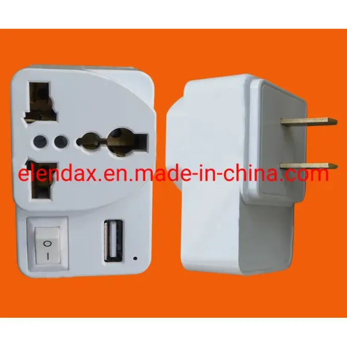 Adaptador universal de clavija redonda con cargador USB P7086