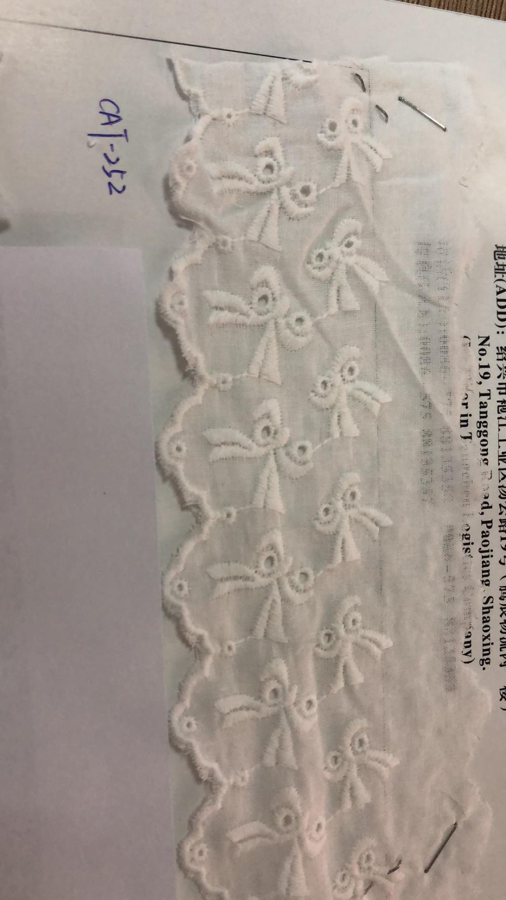 Double hole trims cotton embroider Fabric