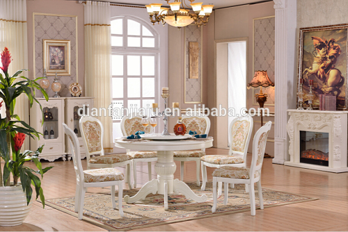 fashion lounge furniture antique white Round dining table set