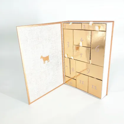 Luxury Magnetic Closure golden Paper Advent Calendar box