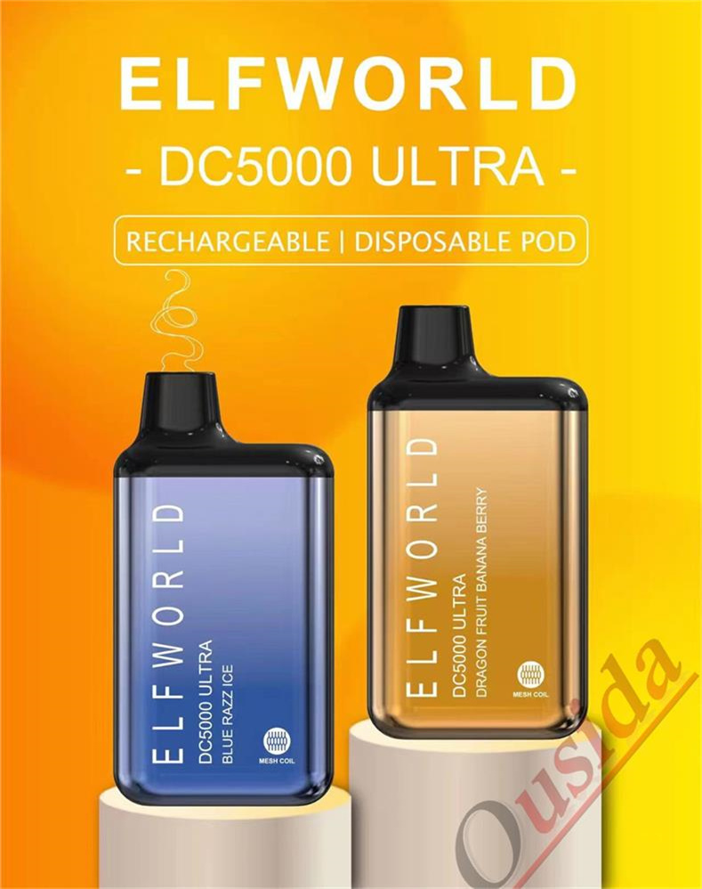 E Cigarette Elf World DC5000 Puffs Disposable Vape
