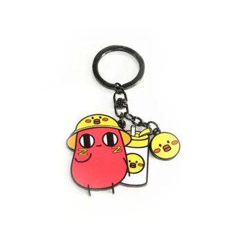 Simulazione creativa in metallo a sospensione cartone animato mini anime keyring