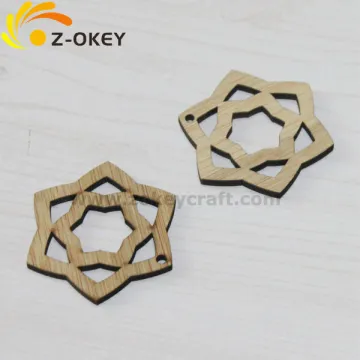 2016 Hot Selling Laser cutting star bamboo decoration wood carving pendant