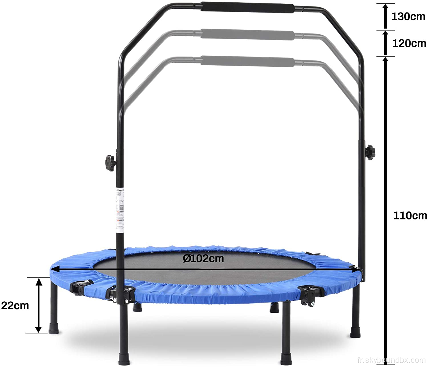 Trampoline avec main courante du trampoline de fitness quotidienne de 40 pouces