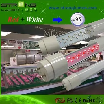 High CRI T8 Pink Color LED Butcher Tubes for Fresh Meat China suppiler