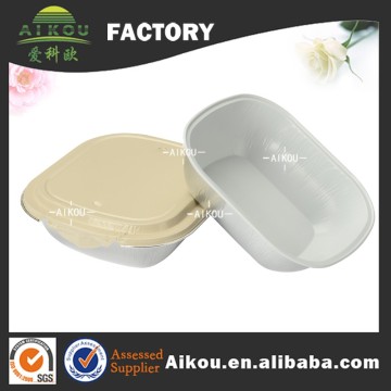 Aviation airline ovenable small aluminum foil snack container with foil lid