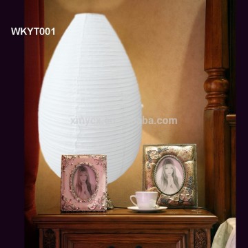Fashionable oval white paper led table lamp