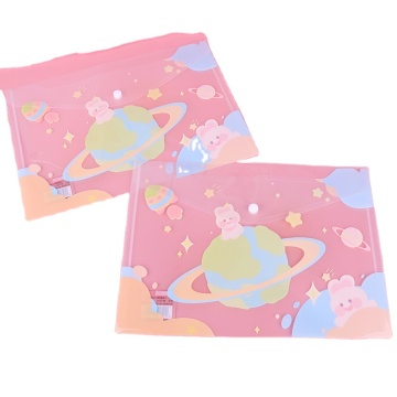 WEIBO Transparent Document Bag - Cartoon Printing Plastic File Bag for Wholesale Stationery