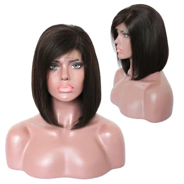 wholesale virgin hair vendors 4x4 bob wig, straight 150% density human hair lace wigs bob