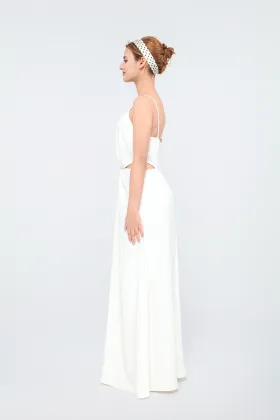 White fancy strap dress