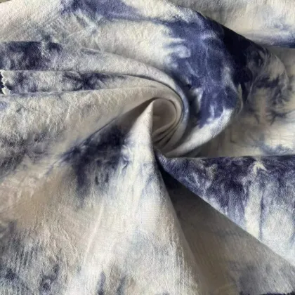 Soft Tie Dye Jacquard Printing Linen Tencil Fabric