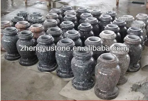 Grey granite cemetery Vases