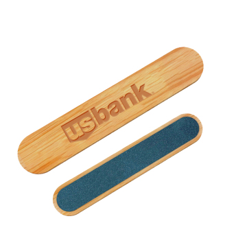 Bamboo Base Nail Files with Custom OEM Logo Emery Board Set