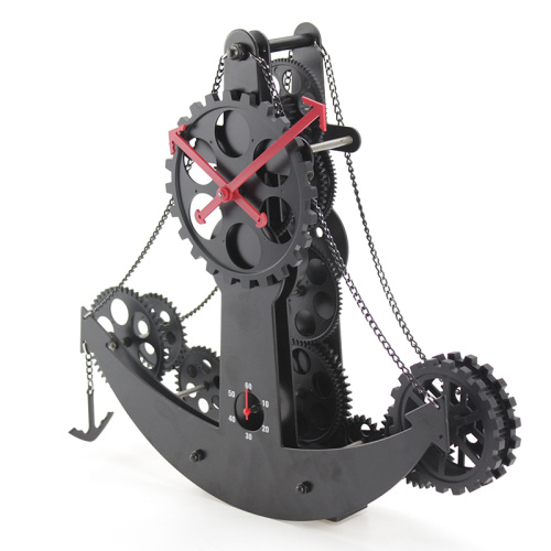 Metal Pirate Ship Desktop Gear Clock