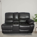 Sofa recliner kulit sintetik hitam moden